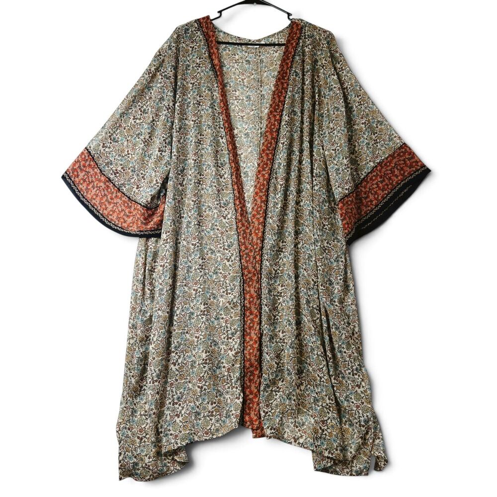 maurices boho ditsy floral kimono 4x open front flowy festival cottagecore